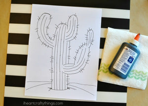 Beautiful Black Glue Cactus Craft