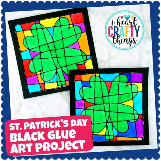 St. Patrick's Day Black Glue Art Project