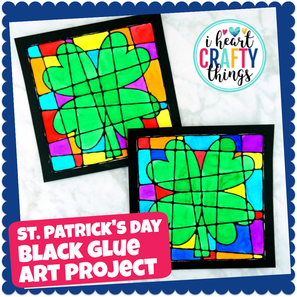 St. Patrick's Day Black Glue Art Project