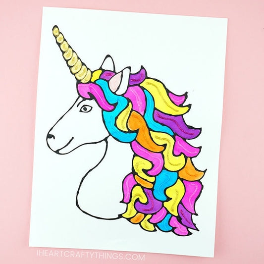 Black Glue Unicorn Art Project