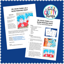 Load image into Gallery viewer, Dr. Seuss Craft -Thing 1 and Thing 2 Blow Painting Art Activity