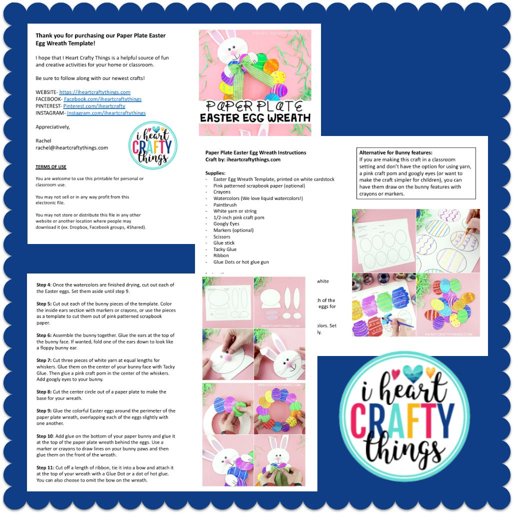 Paper Plate Easter Egg Wreath I Heart Crafty Things