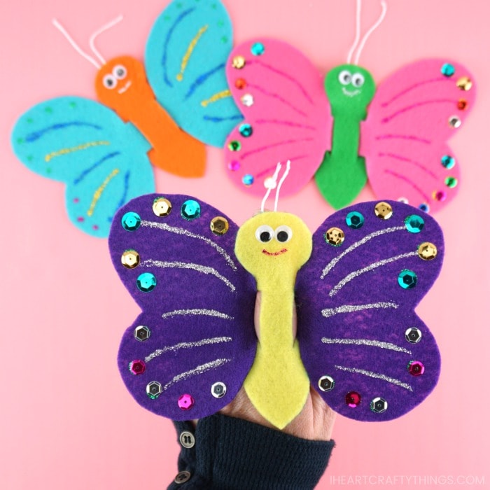 Butterfly Finger Puppet Craft – I Heart Crafty Things