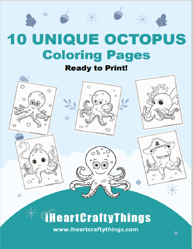 10 CUTE OCTOPUS COLORING PAGES