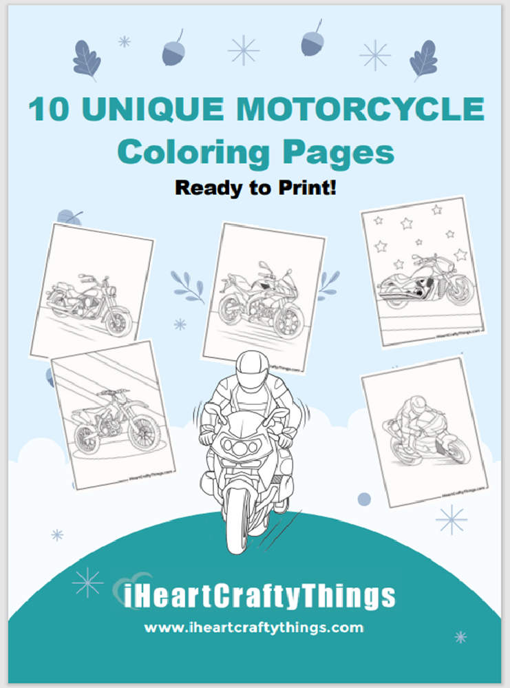 10 COOL MOTORCYCLE COLORING PAGES