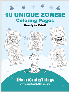 10 ZOMBIE COLORING PAGES