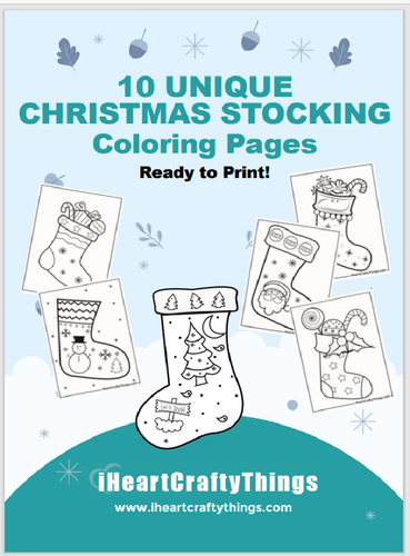 10 FESTIVE CHRISTMAS STOCKING COLORING PAGES