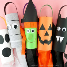 Load image into Gallery viewer, Halloween Windsocks -Make a Jack-o-Lantern, Witch, Bat, Mummy or Ghost!