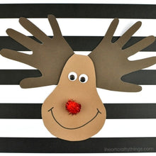 Load image into Gallery viewer, Reindeer Handprint Christmas Card