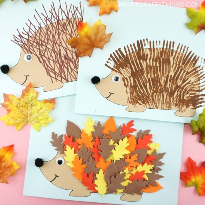 Hedgehog craft Template - 3 Cute ways to make Hedgehogs for Fall!