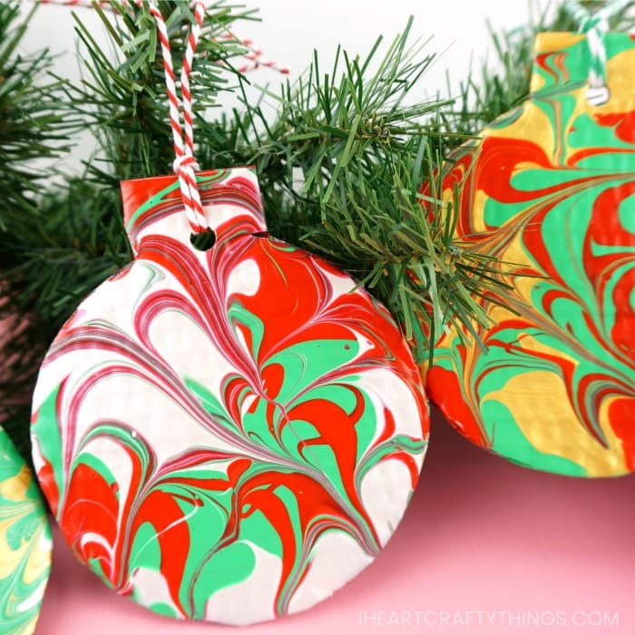 DIY Marble Christmas Ornaments