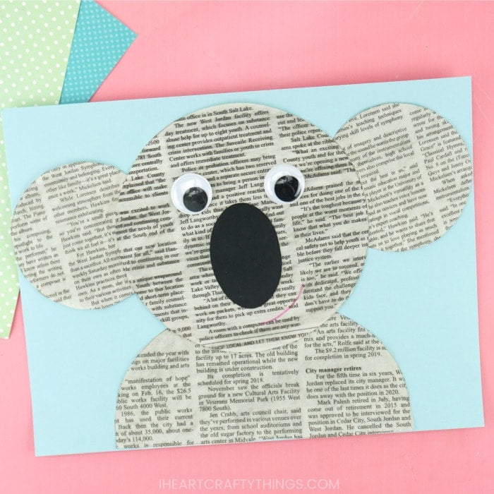Cute Newspaper Koala Craft