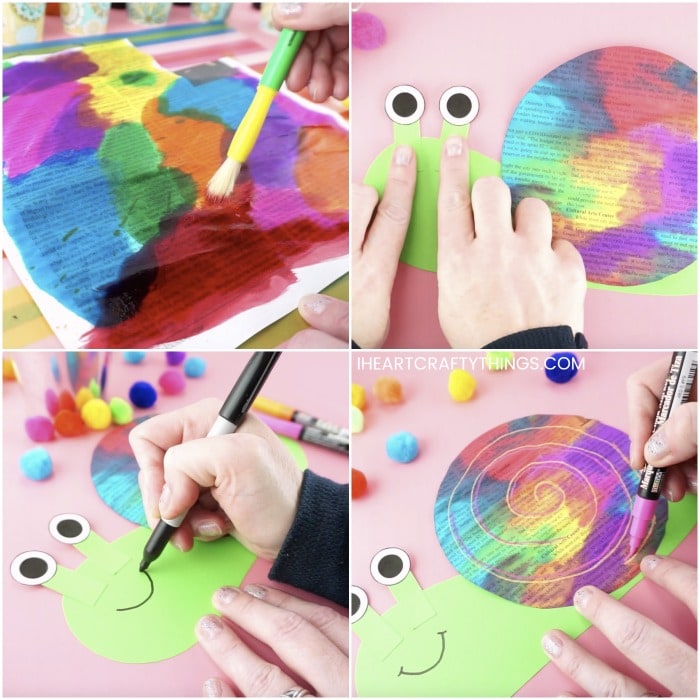 Colorful Newspaper Snail Craft