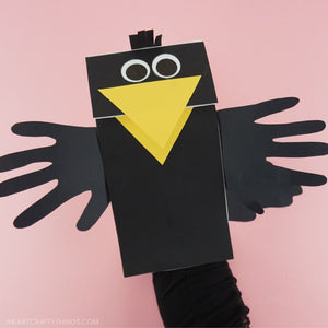 Paper Bag Crow Puppet Craft