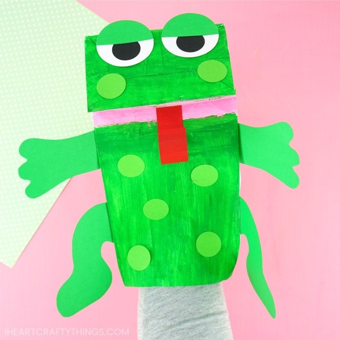 Paper Bag Frog Puppet