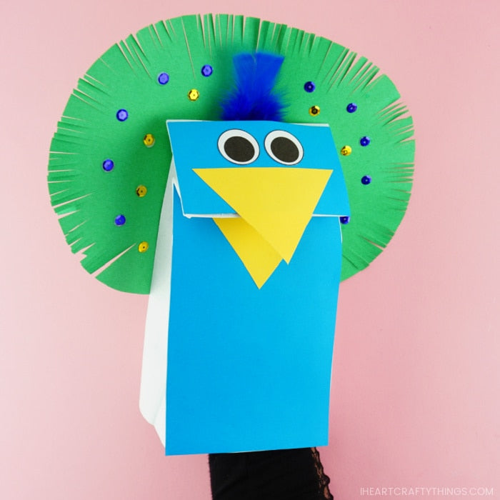 Peacock Puppet Craft