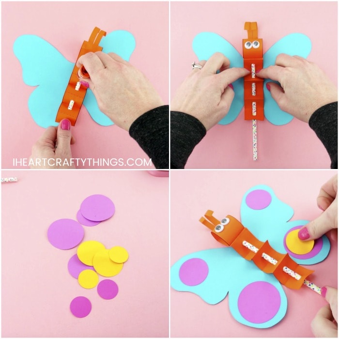 Colorful Paper Buttefly Puppet Craft