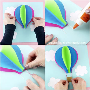 Paper Hot Air Balloon - Easy, colorful summer kids craft!