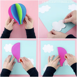 Paper Hot Air Balloon - Easy, colorful summer kids craft!