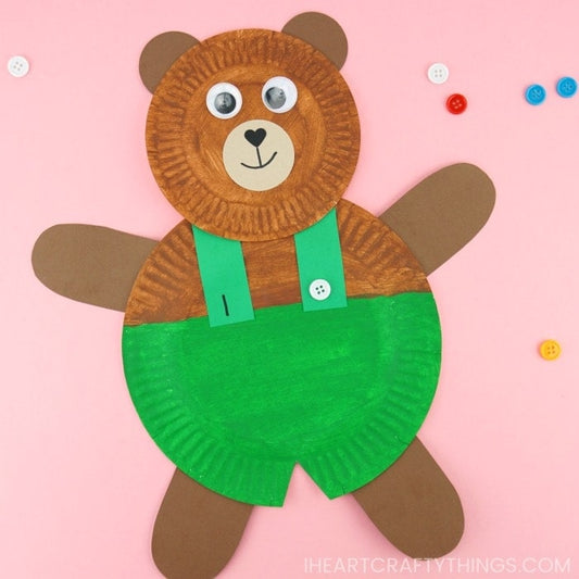 Paper Plate Corduroy Craft for Preschoolers