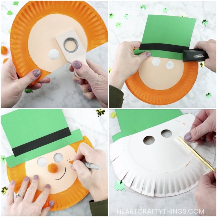 Easy and Simple Leprechaun Mask out of a Paper Plate Craft