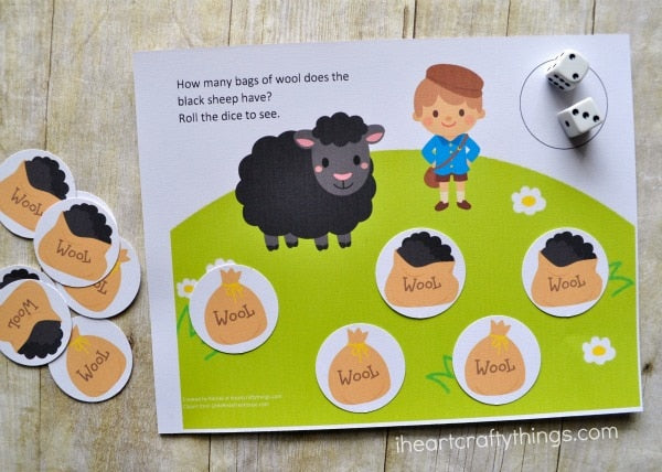 Baa Baa Black Sheep Preschool Counting Game Printable