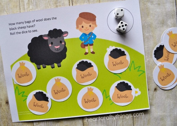 Baa Baa Black Sheep Preschool Counting Game Printable