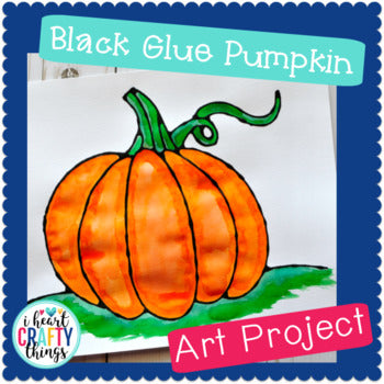 Black Glue Pumpkin Art Project