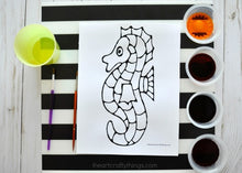 Load image into Gallery viewer, Stunning Seahorse Black Glue Craft