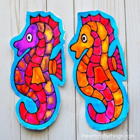 Stunning Seahorse Black Glue Craft