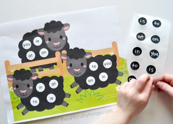 Baa Baa Black Sheep Sight Words Game (pre-written)