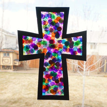 Load image into Gallery viewer, STAINED GLASS CROSS CRAFT