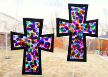 Load image into Gallery viewer, STAINED GLASS CROSS CRAFT