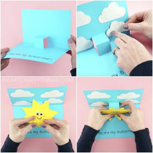 Load image into Gallery viewer, YOU ARE MY SUNSHINE CARD - POP UP SUN CARD TEMPLATE!