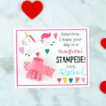 Load image into Gallery viewer, Printable Unicorn Valentine Cards