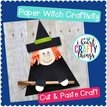 Paper Witch Halloween Craft -Room on the Broom Craft