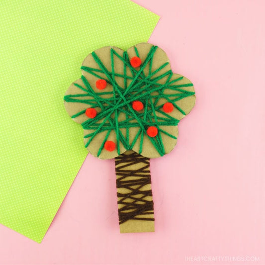 Yarn Wrapped Apple Tree Craft